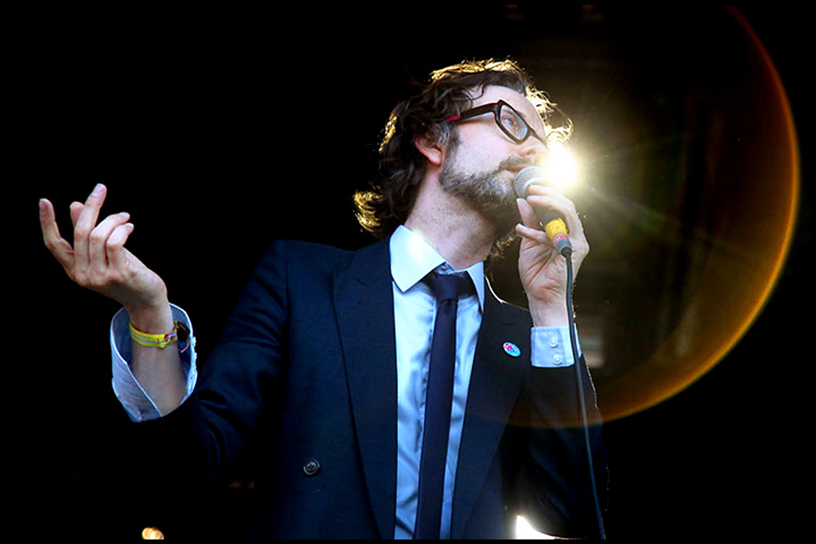 Jarvis Cocker (Lead Singer) with PULP, make a surprise appearance at The Park Stage for the 2011 Glastonbury Festival.