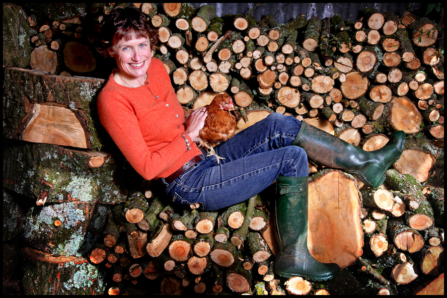 Portrait of Jane Howorth, founder of the Battery Hen Welfare Trust based in Chumleigh, Devon. Commissioned by Yours Magazine.