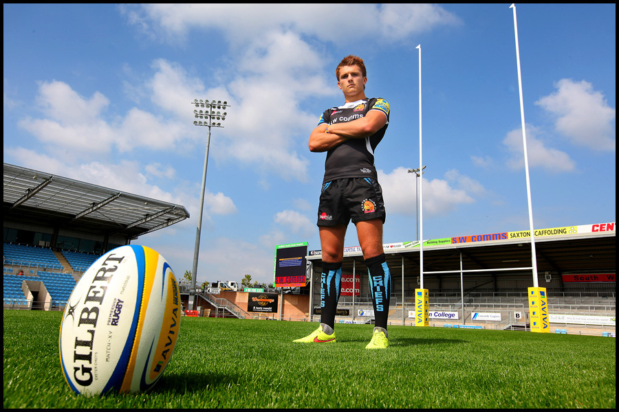 Henry Slade from Exeter Chiefs Rugby Club & England, pictured at Sandy Park, Exeter: Commissioned and published by The Independent newspaper.