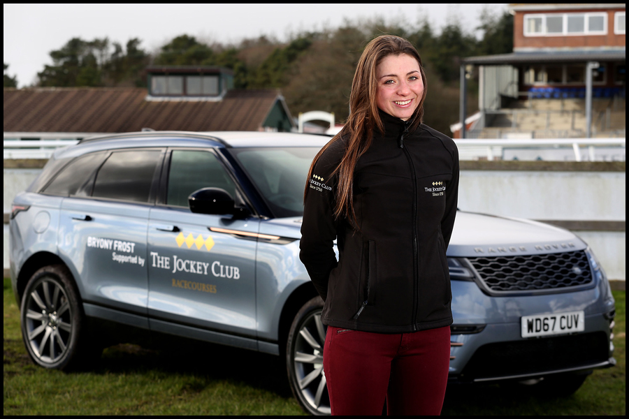 Leading jockey Bryony Frost is unveiled as Jockey Club Racecourses ambassador at Exeter Racecourse. CLIENT: The Jockey Club