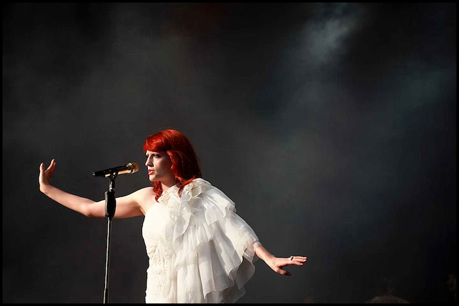 Florence Welch from Florence and the Machine perform on the Pyramid Stage at the 2015 Glastonbury Festival.