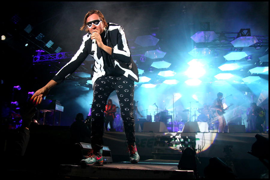 Win Butler (Lead Singer) from Arcade Fire headline the 2014 Glastonbury Festival.