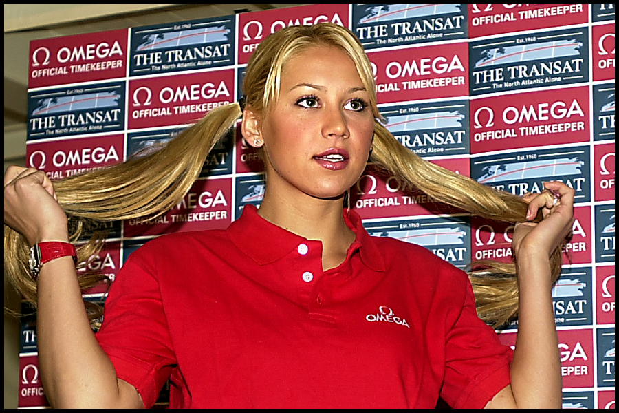 Anna Kournikova pictured before the start of the Transat 2004 race starting from Plymouth, Devon. 